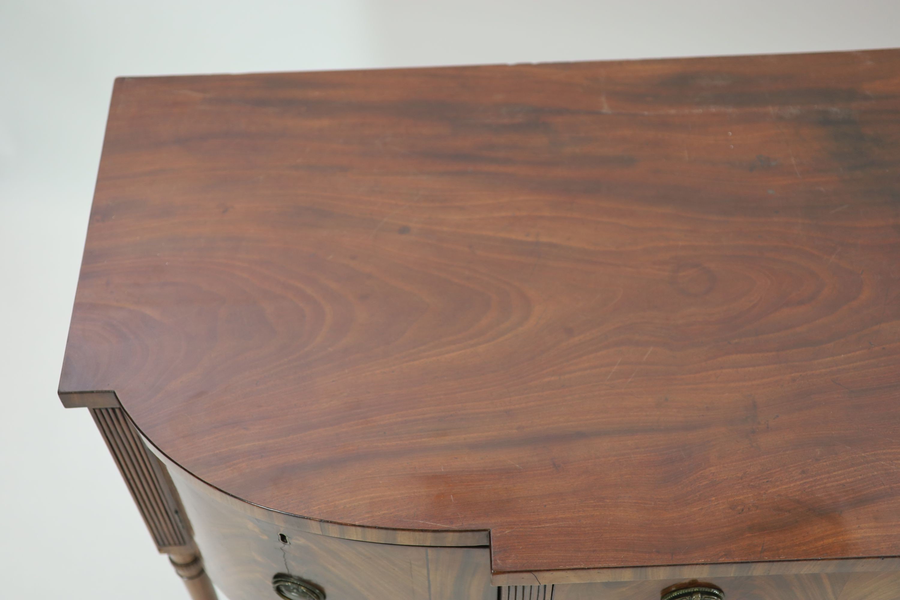 A large George III mahogany breakfront sideboard, W.199cm D.74cm H.93cm